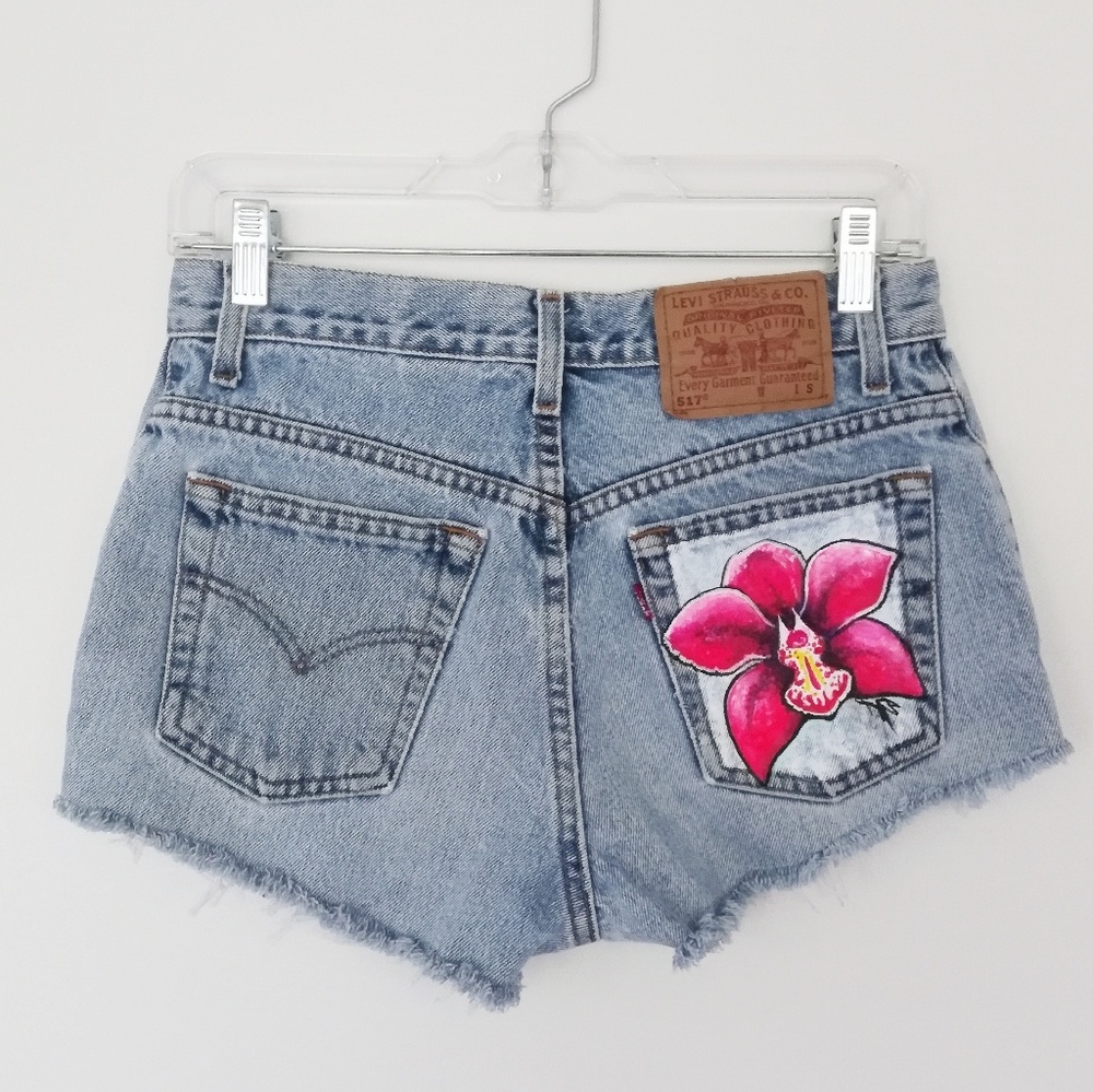 Vintage Levi's 517 Hand painted shorts